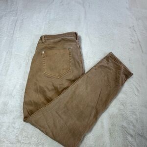 J Jill Authentic Fit Slim Ankle Jeans Womens 10 Tan High Rise Stretch 34x28